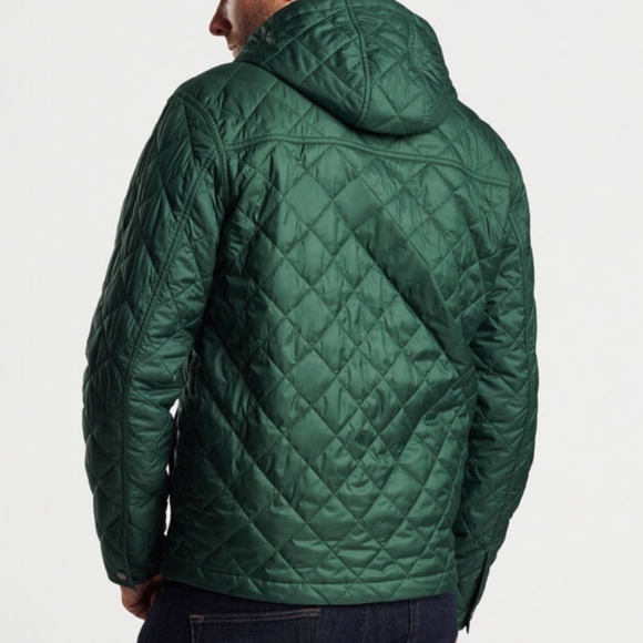 Peter Millar Balsam Essex Full-Zip Hoodie MF23Z14 Green Jacket Quilted - Picture 5 of 7